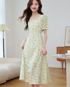 Floral summer retro chiffon dress for women