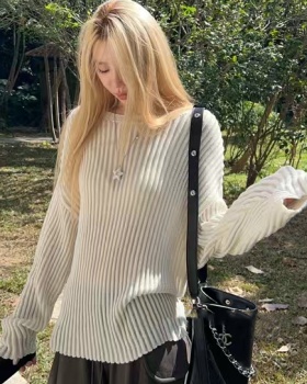 Pit stripe slim sweater spring loose tops for women