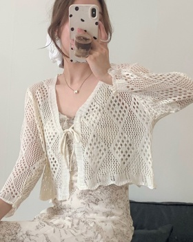 All-match hollow cardigan knitted slim shawl