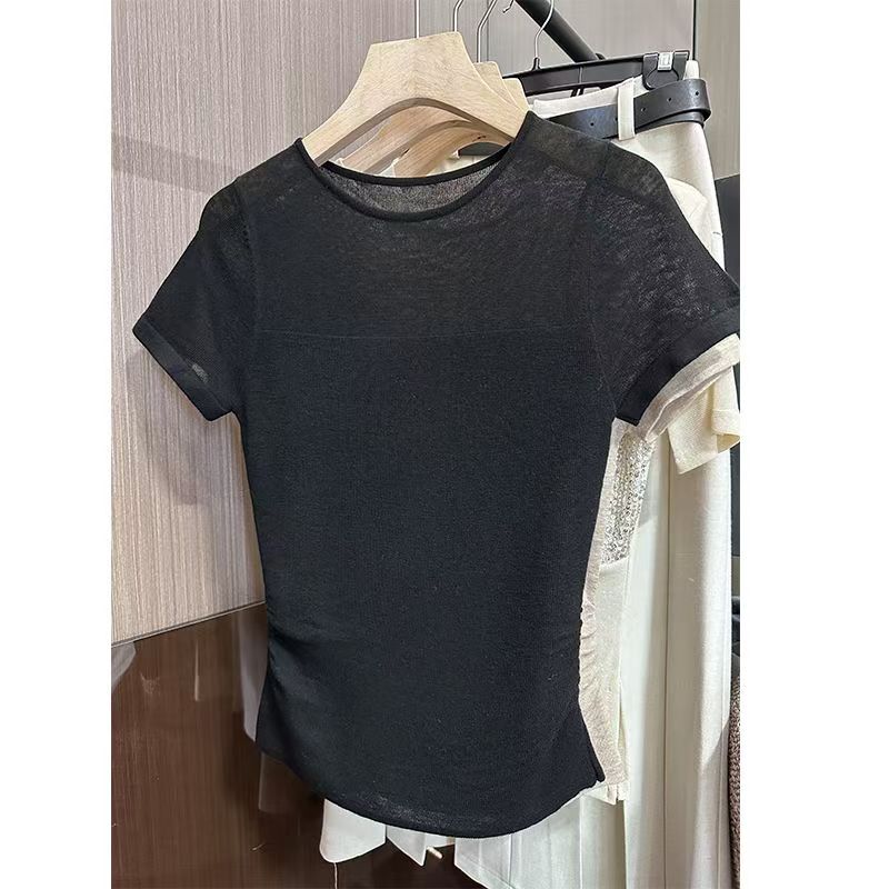 Pure short sleeve slim T-shirt thin summer tops