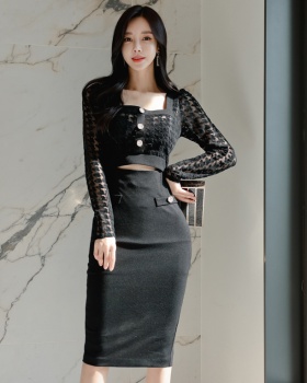 Slim sexy bottoming perspective Korean style lace dress