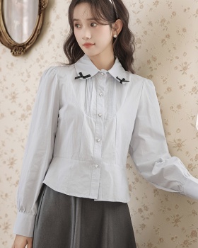 France style spring bow tender shirt