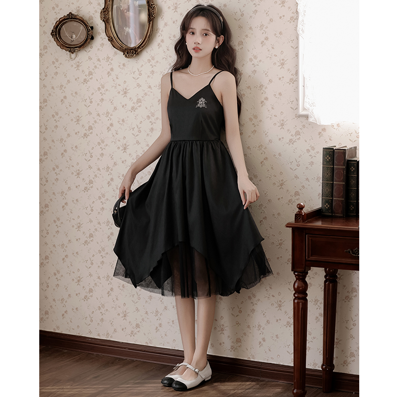 Sling Hepburn style A-line France style dress