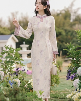 Lavender romantic dress Chinese style cheongsam