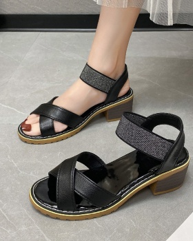 Lady elastic shoes rome thick sandals for women