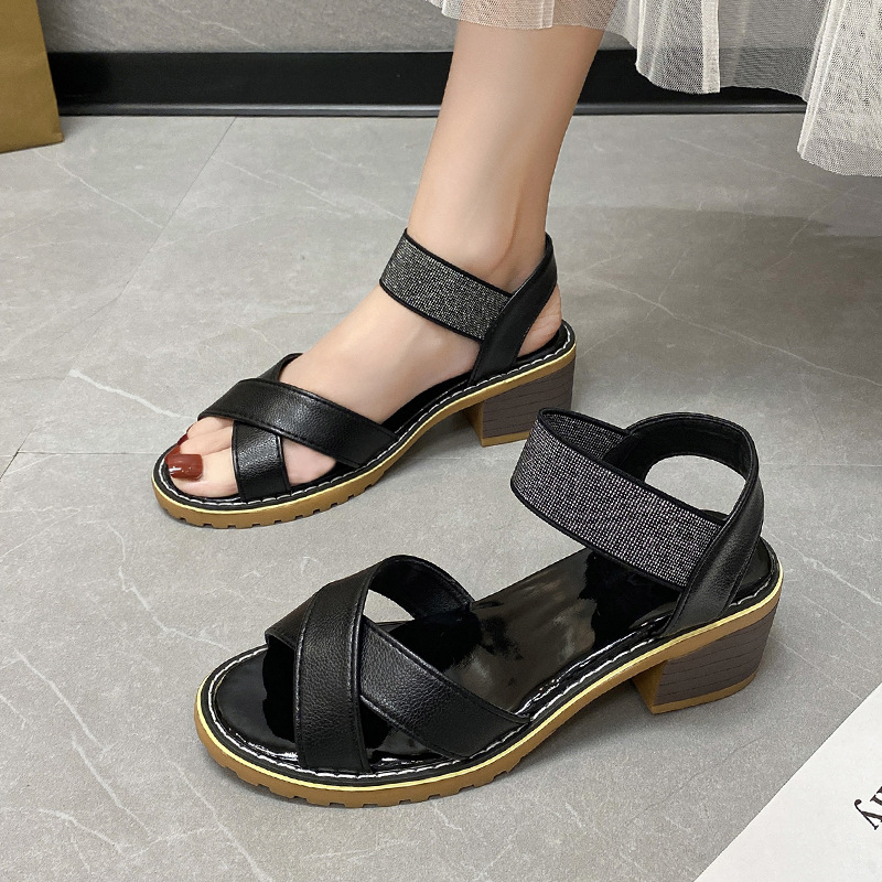 Lady elastic shoes rome thick sandals for women