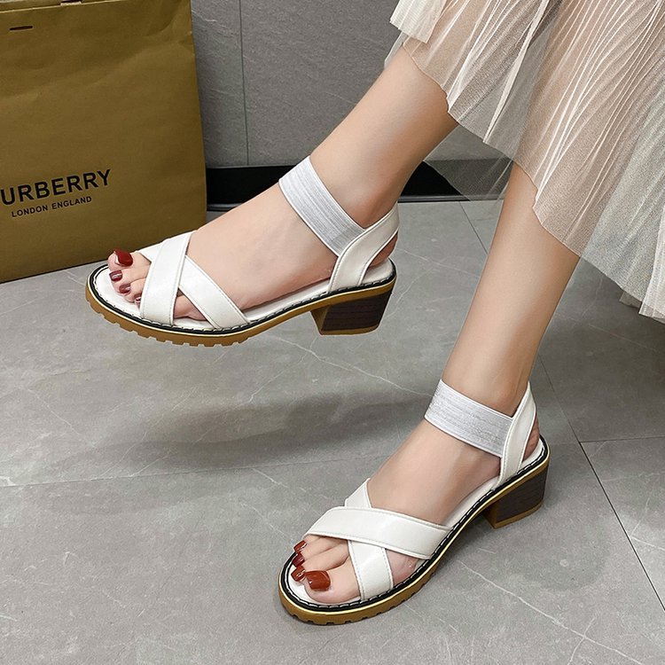 Lady elastic shoes rome thick sandals for women