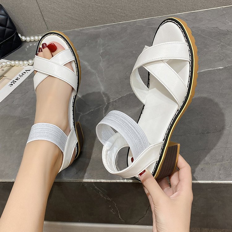 Lady elastic shoes rome thick sandals for women