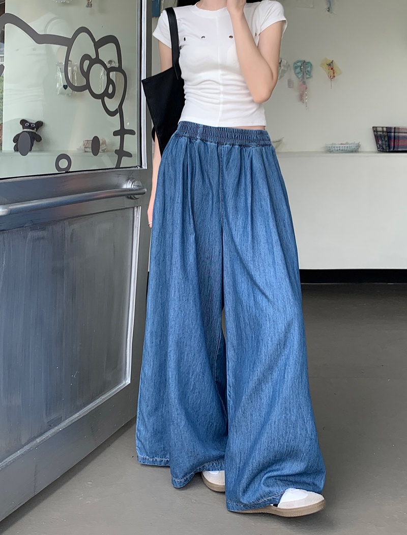 All-match loose wide leg pants retro niche long pants