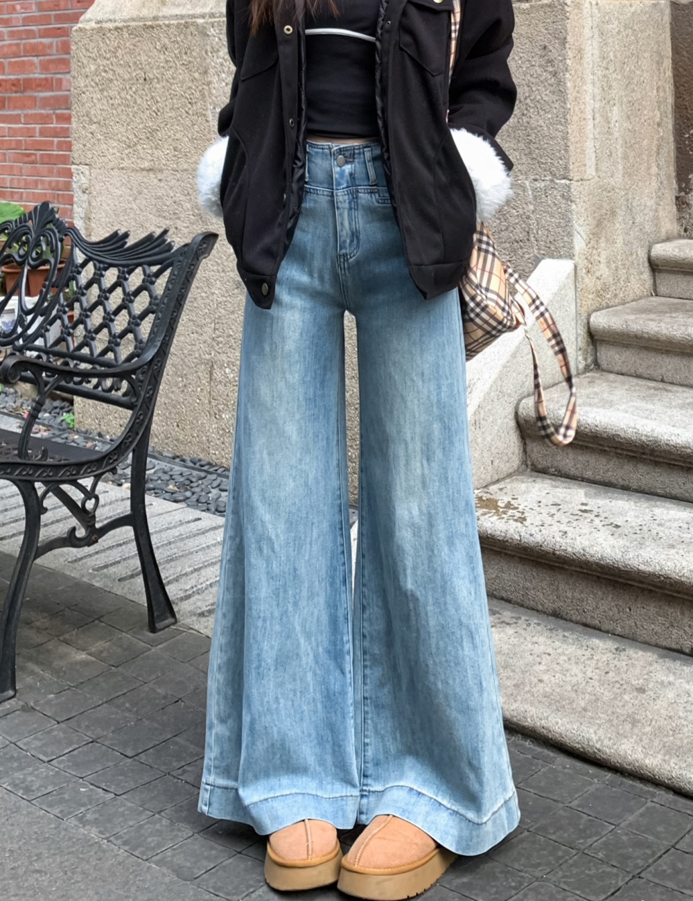 Wide leg long pants big flare pants for women