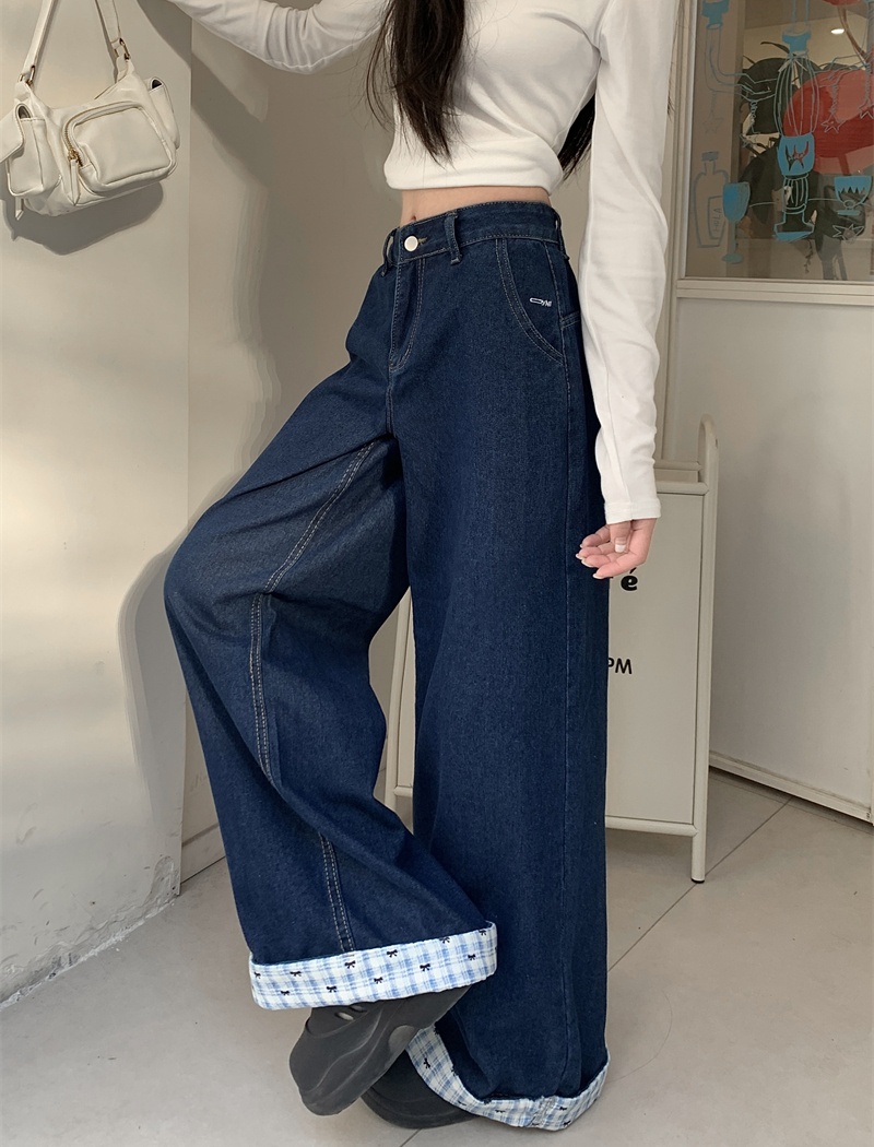 Mopping spring pants denim loose long pants for women