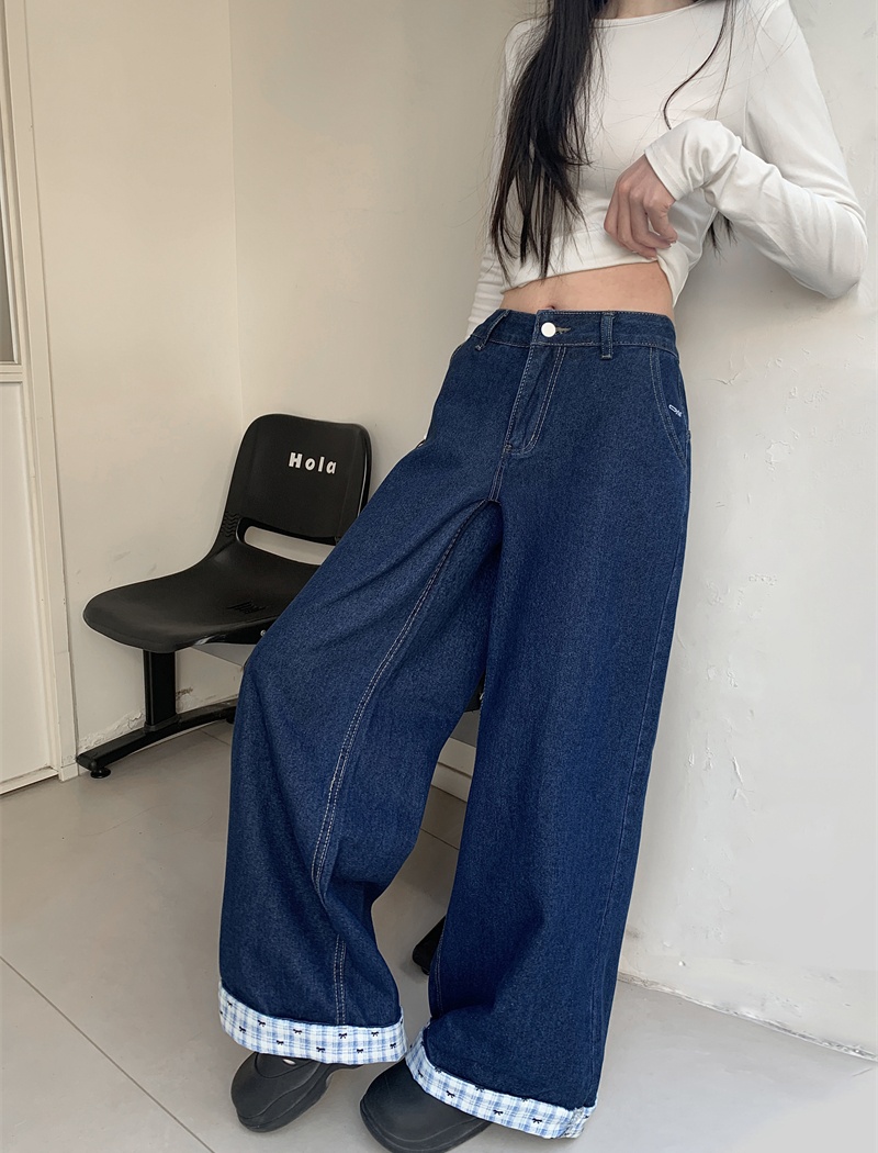 Mopping spring pants denim loose long pants for women