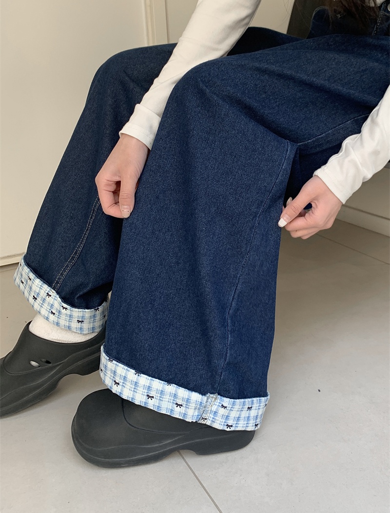 Mopping spring pants denim loose long pants for women