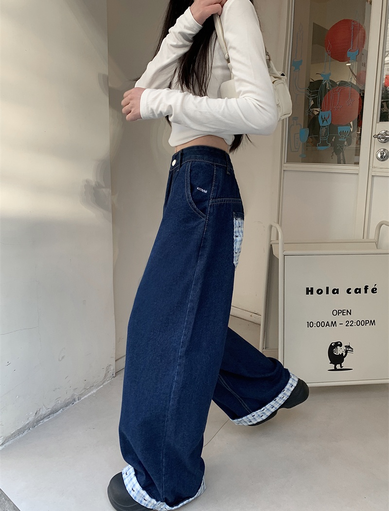 Mopping spring pants denim loose long pants for women