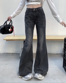 Spicegirl denim pants micro speaker low-waist long pants