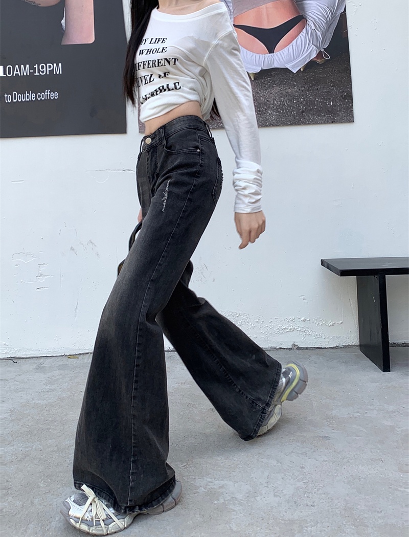 Spicegirl denim pants micro speaker low-waist long pants