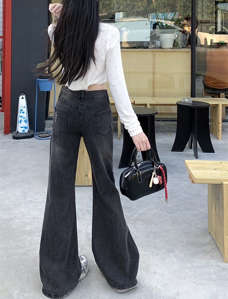 Spicegirl denim pants micro speaker low-waist long pants