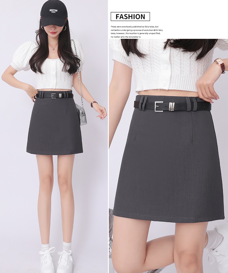 Gray slim skirt package hip short skirt for women