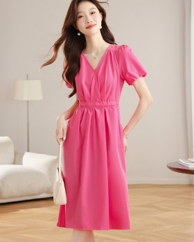 Summer dress pinched waist long dress for women