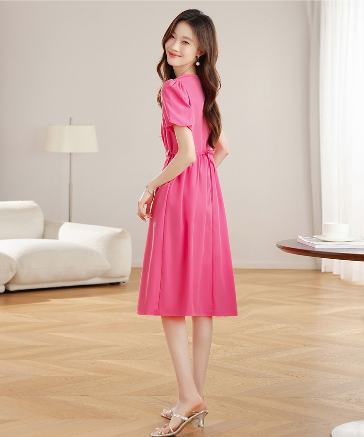 Summer dress pinched waist long dress for women