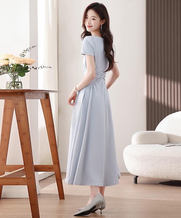 Vacation autumn dress France style long dress