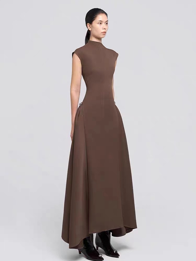 Temperament slim long dress irregular hem dress