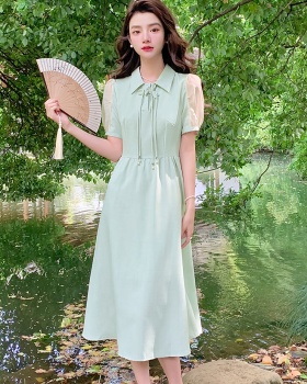 France style slim long dress Casual tender dress for women