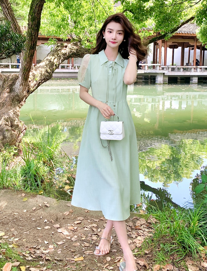 France style slim long dress Casual tender dress for women