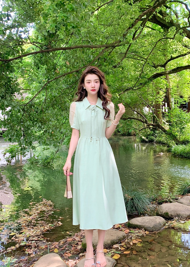 France style slim long dress Casual tender dress for women