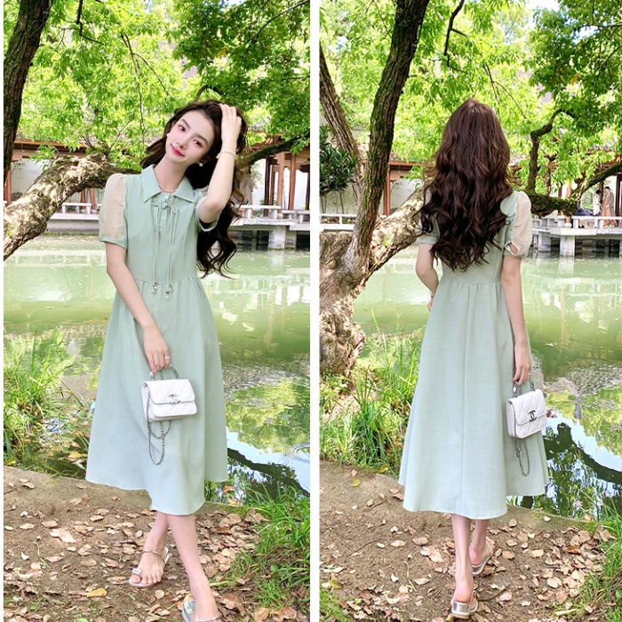 France style slim long dress Casual tender dress for women