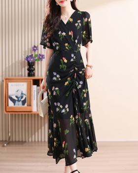 Slim mermaid Cover belly floral summer fashion dress