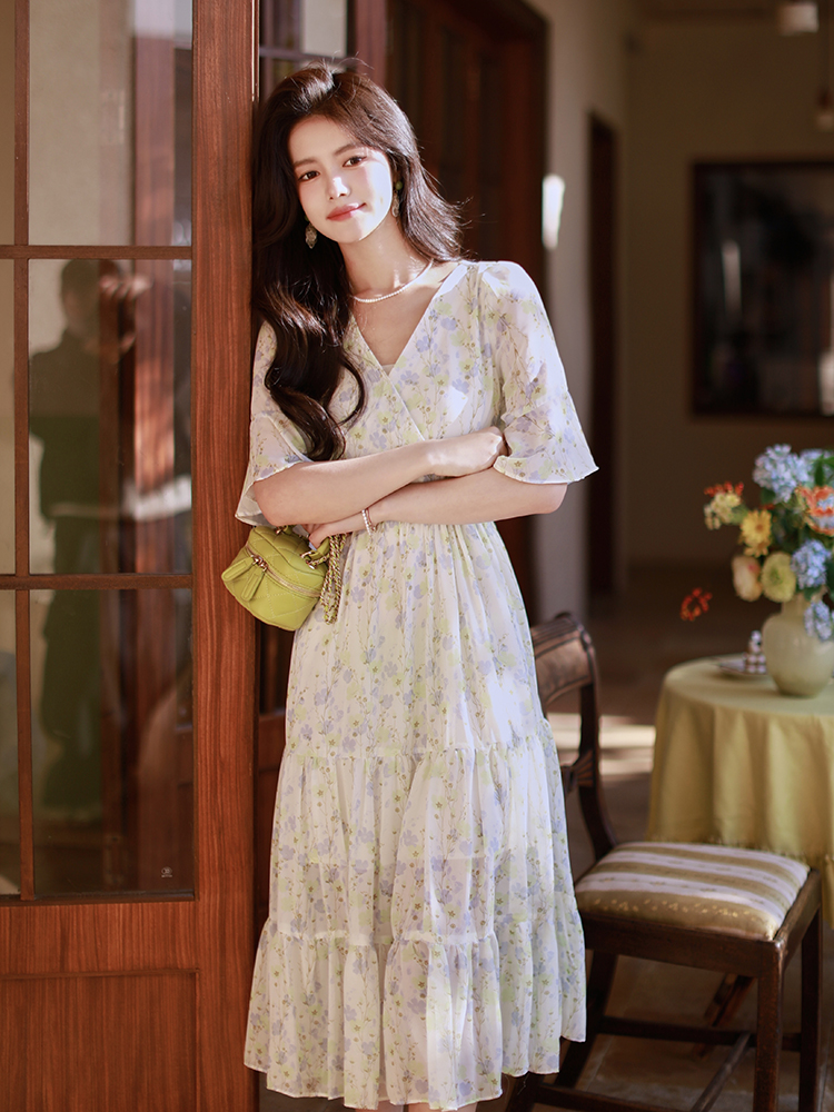 Temperament summer slim chiffon dress for women