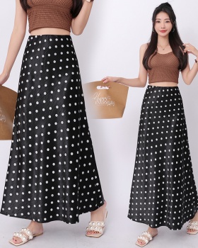 Polka dot skirt long dress for women