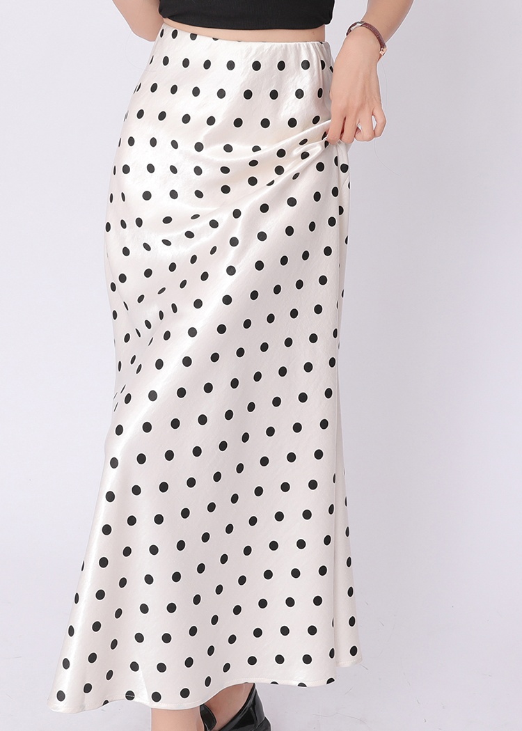 Polka dot skirt long dress for women