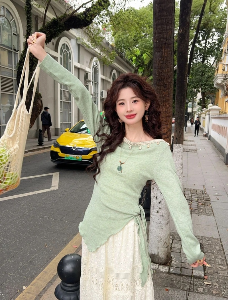 Spring maiden T-shirt knitted tops