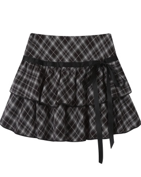 Anti emptied plaid skirt cake short skirt for women