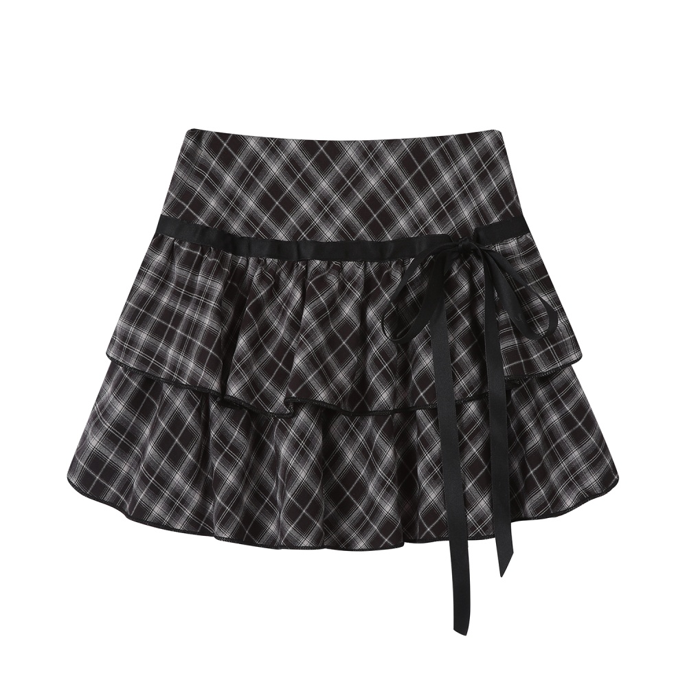 Anti emptied plaid skirt cake short skirt for women