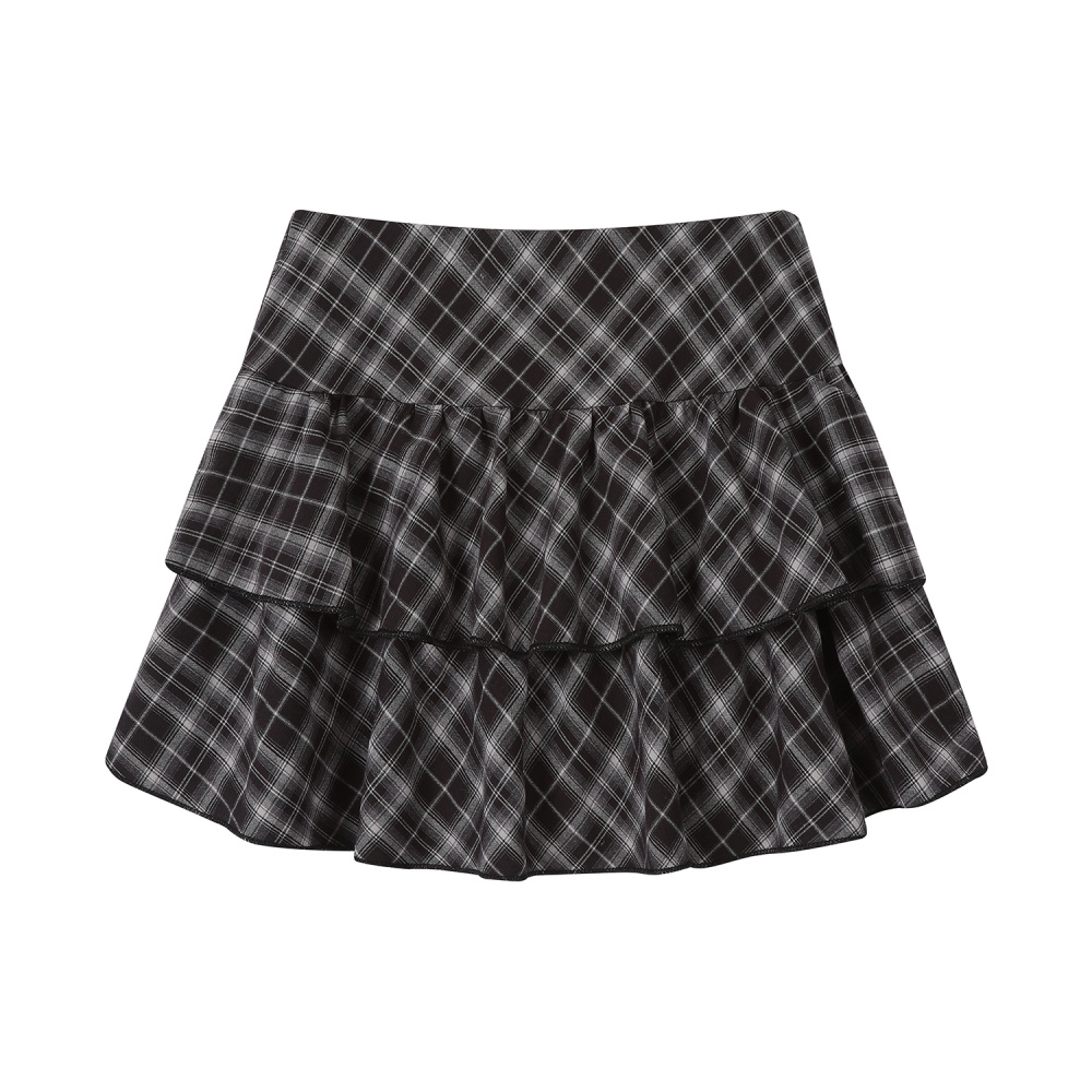 Anti emptied plaid skirt cake short skirt for women