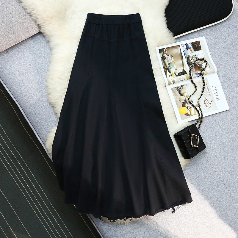 Mermaid splice skirt cotton Casual long dress for women