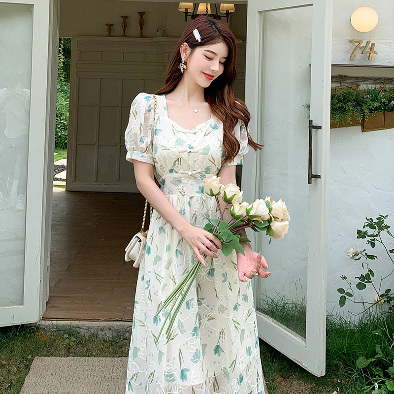 Summer temperament long cheongsam banquet slim dress