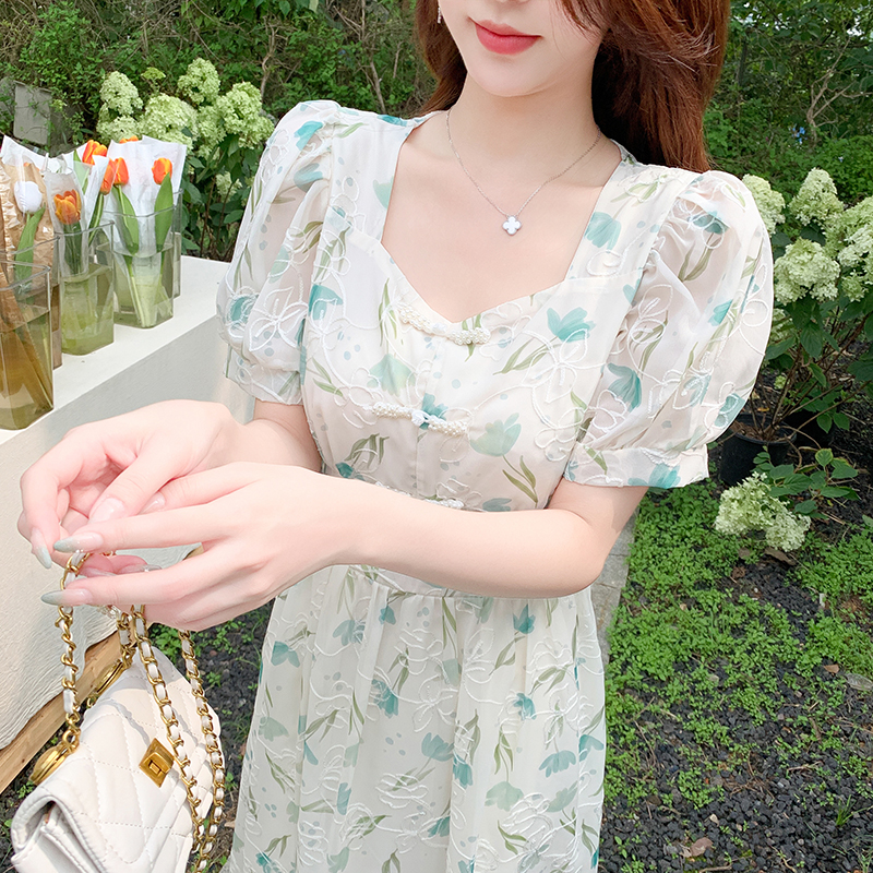 Summer temperament long cheongsam banquet slim dress