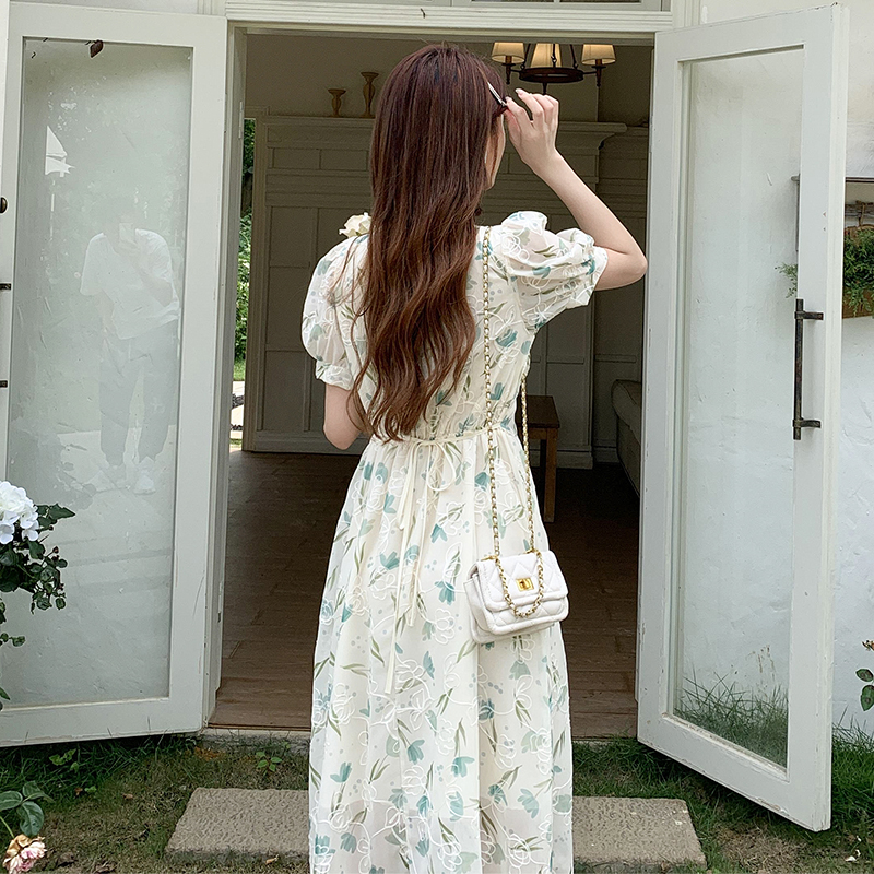 Summer temperament long cheongsam banquet slim dress