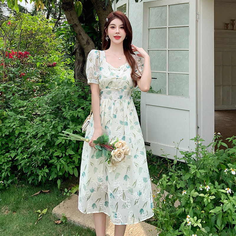 Summer temperament long cheongsam banquet slim dress