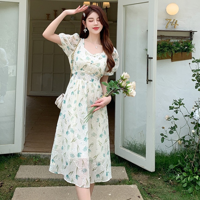 Summer temperament long cheongsam banquet slim dress