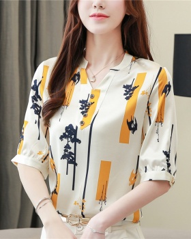 Silk short shirt short sleeve summer T-shirt for women