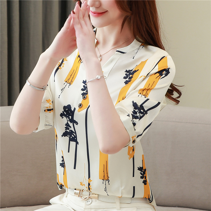 Silk short shirt short sleeve summer T-shirt for women