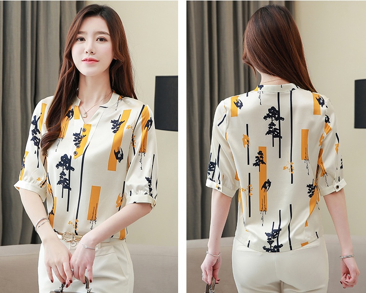 Silk short shirt short sleeve summer T-shirt for women