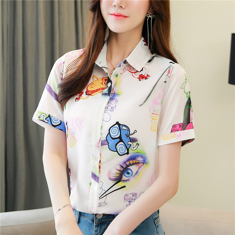 Short sleeve tops temperament shirt for women