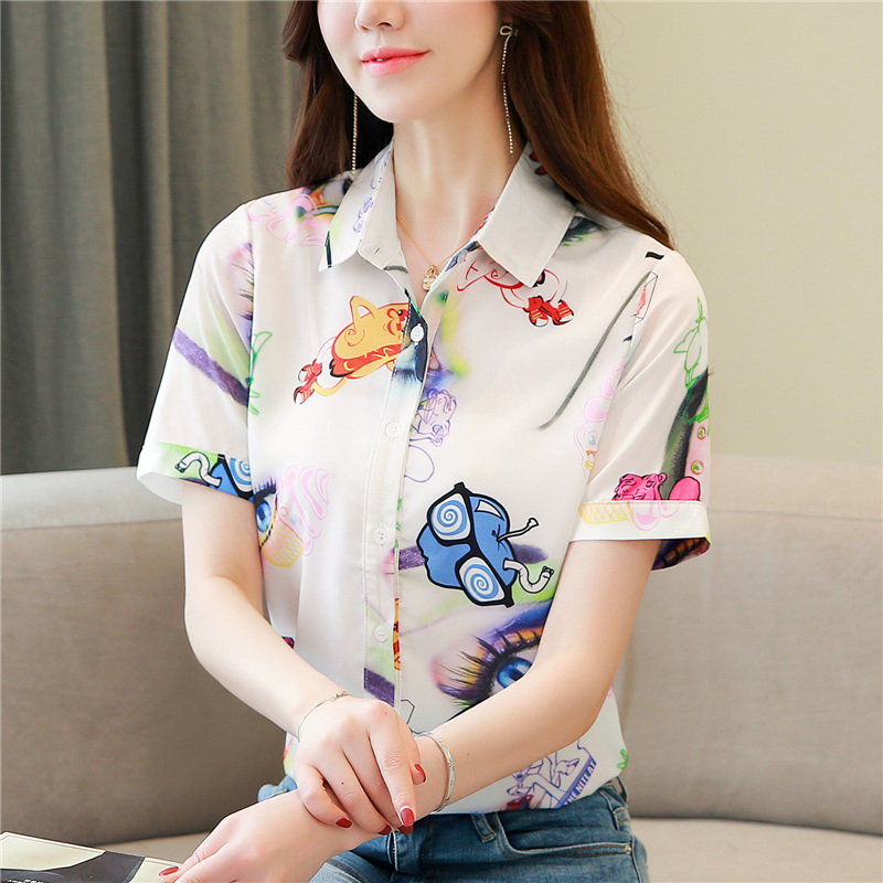 Short sleeve tops temperament shirt for women