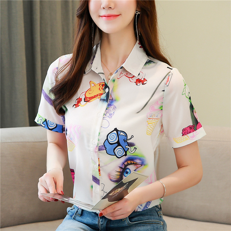 Short sleeve tops temperament shirt for women